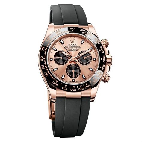 rolex daytona rose gold rubber strap replica|rolex rainbow daytona rose gold.